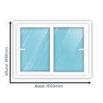 Ventana Corrediza de PVC 1500mm X 900mm Alta prestación