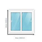Ventana Ventanal Corrediza de PVC 2000mm X 2100mm Alta prestación