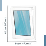Ventana Oscilobatiente en PVC 450mm X 900mm Alta prestación