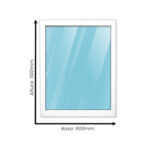 Ventana Alta Prestación en Paño Fijo en PVC 600mm X 1100mm