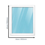 Ventana Alta Prestación en Paño Fijo en PVC 900mm X 1500mm