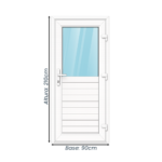 Puerta 90cm X 210cm mitad Vidriada / mitad tablero Alta Prestación